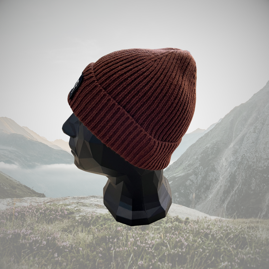 FishEx DEADBAIT® Strickmütze mit Logo-Patch - Farbe: Walnuss