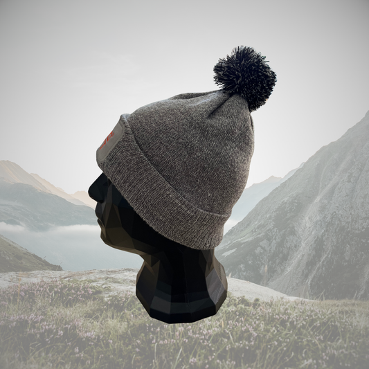 FishEx DEADBAIT® Pudelmütze mit Logo-Patch - grau