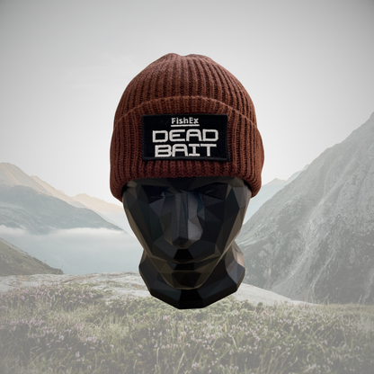 FishEx DEADBAIT® Strickmütze mit Logo-Patch - Farbe: Walnuss
