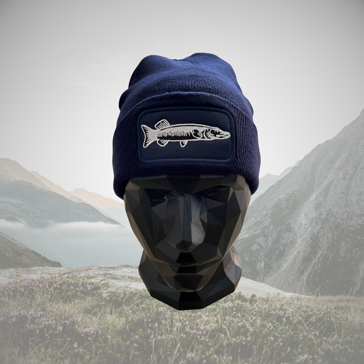 FishEx DEADBAIT® Wollmütze mit Hecht-Patch - blau