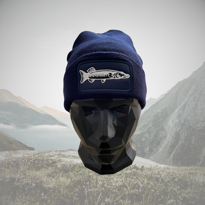 FishEx DEADBAIT® Wollmütze mit Hecht-Patch - blau