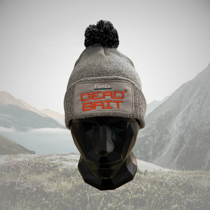 FishEx DEADBAIT® Pudelmütze mit Logo-Patch - grau