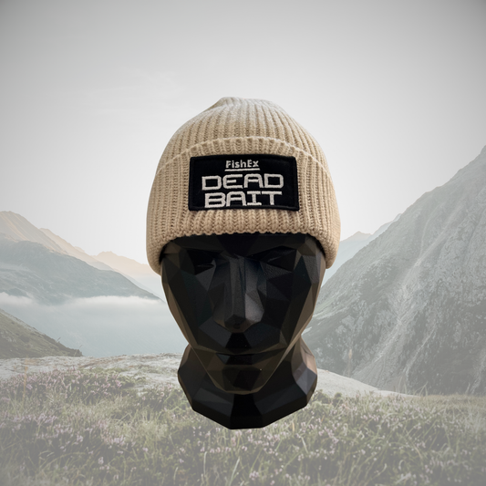 FishEx DEADBAIT® Strickmütze mit Logo-Patch - Farbe: Creme