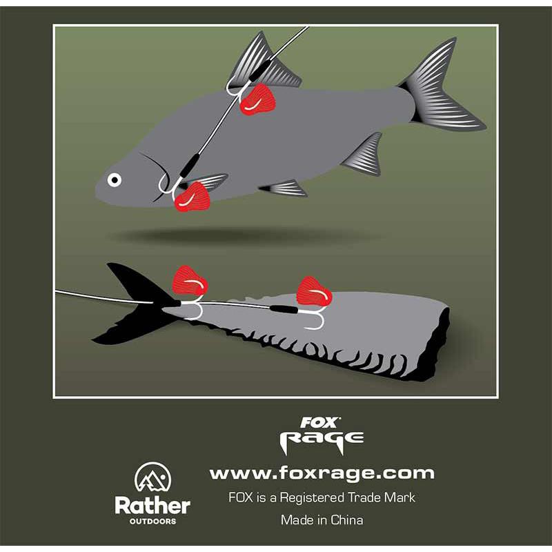 Fox Rage Predator Twin Treble Trace 52cm - fertiges Stahlvorfach